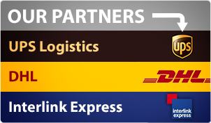 Our partners: UPS Logistics, DHL, and Interlink Express
